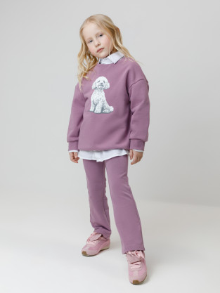 Брюки для девочки, артикул: КР 400871, цвет: фиолетовый