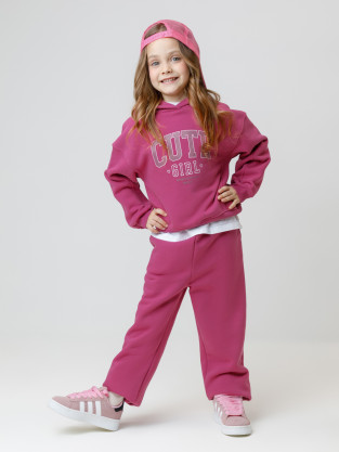 Брюки для девочки, артикул: КР 400848, цвет: бордовый